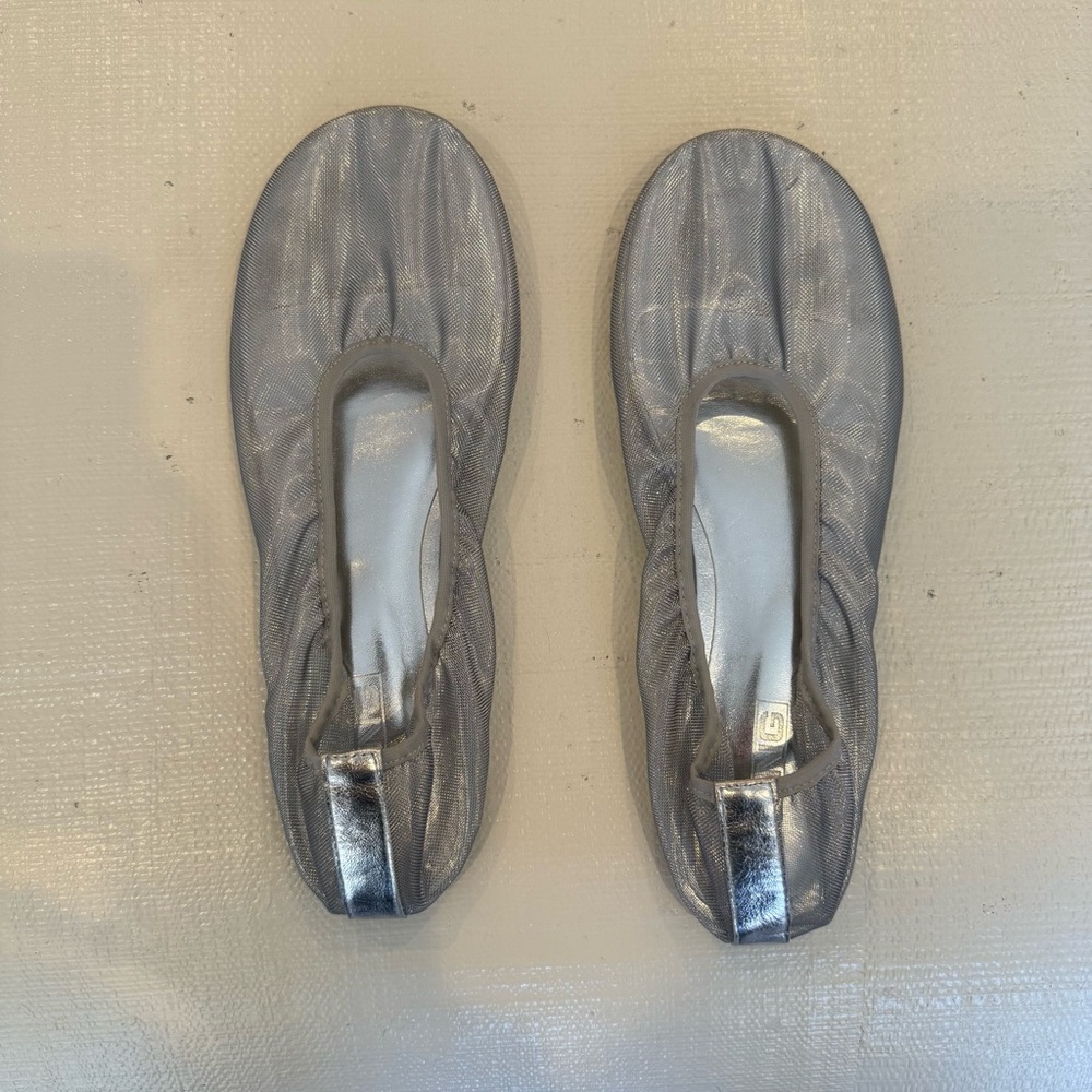 Mango Silver Mesh Ballet Flats